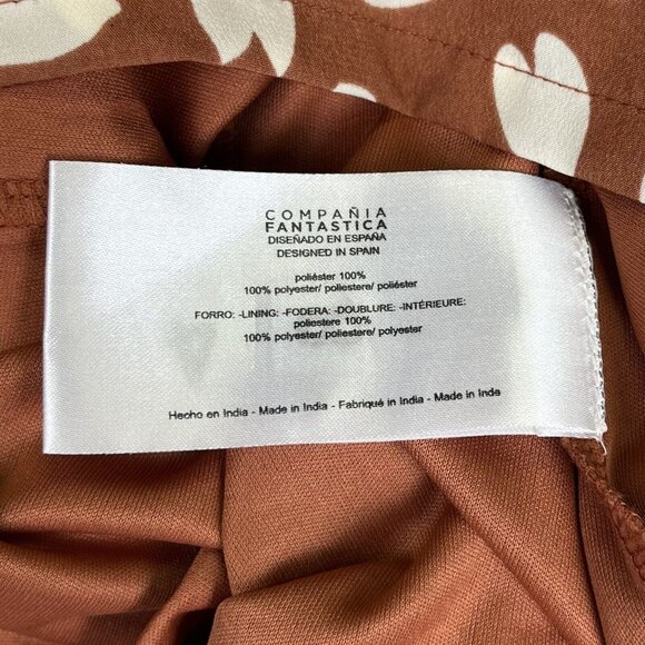 Compaña Fantastica Brown & White Print Casual Dress Womens Size‎ Small (J10217) - Picture 10 of 10